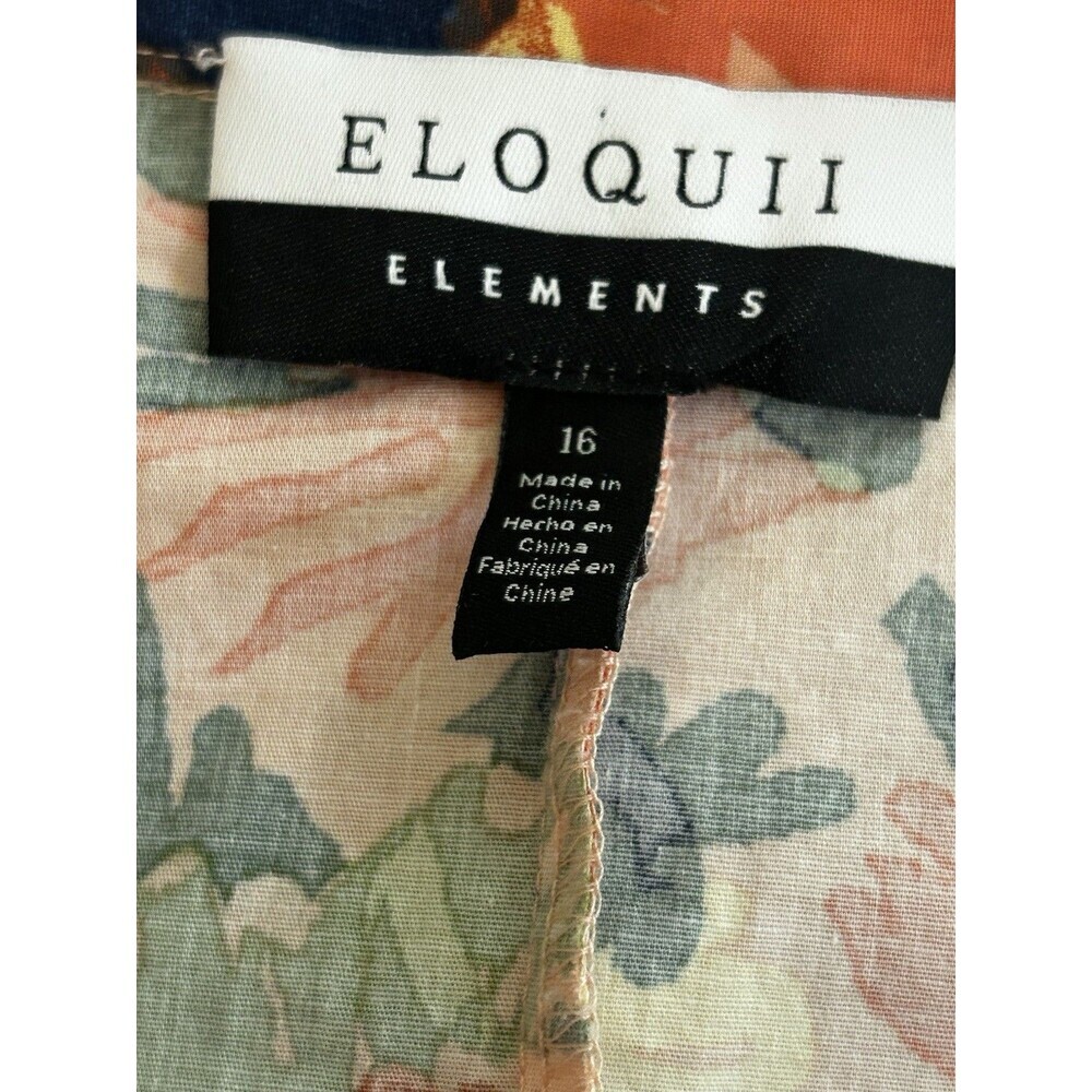 ELOQUII Elements Button Down Mini Dress With Flounce & Belt Plus Size 16 - Picture 8 of 12